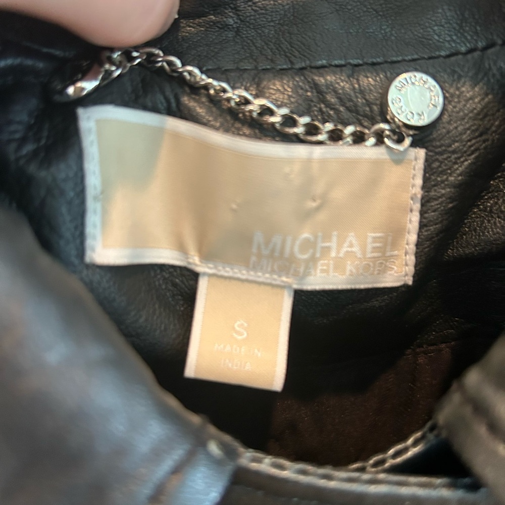 Michael Kors Black Leather Moto Jacket - Picture 5 of 9